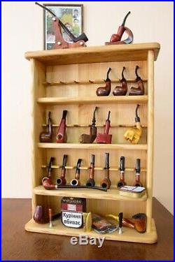 NEW Tobacco Smoking Pipes Display Cabinet for 24 pipes Wooden Handmade Ash Tree