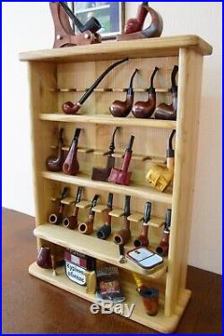 NEW Tobacco Smoking Pipes Display Cabinet for 24 pipes Wooden Handmade Ash Tree