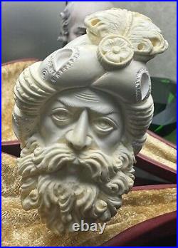 NEW & Unsmoked. LARGE Red Beard Barbarossa BLOCK MEERSCHAUM Tobacco Pipe Turkey