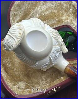 NEW & Unsmoked. LARGE Red Beard Barbarossa BLOCK MEERSCHAUM Tobacco Pipe Turkey