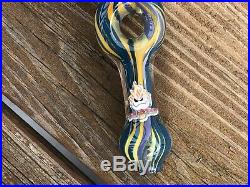 NOS 1990s 4 1/2 Twisted Glass Comp. Bowl Pipe Smoking WithOriginal Sticker Label