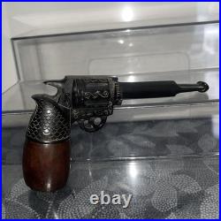 NOS Revolver Pistol Imported Briar Wood Tobacco Pipe Made In Italy Unsmoked LQQK