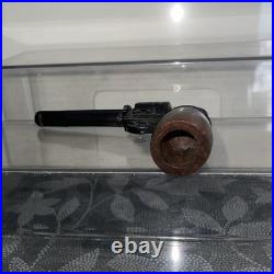 NOS Revolver Pistol Imported Briar Wood Tobacco Pipe Made In Italy Unsmoked LQQK
