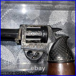 NOS Revolver Pistol Imported Briar Wood Tobacco Pipe Made In Italy Unsmoked LQQK