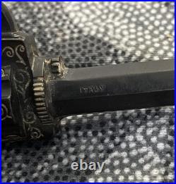 NOS Revolver Pistol Imported Briar Wood Tobacco Pipe Made In Italy Unsmoked LQQK