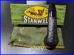 NOS Stanwell 1983 POY Sandblasted Wide-shank Round Billiard Tobacco Smoking Pipe