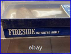 NOS Vintage Fireside Supreme Imported Briar Wood Tobacco Pipe Rubber Mouthpiece