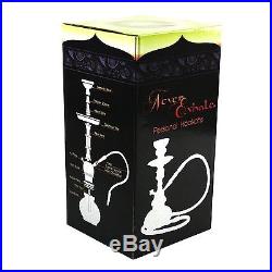 New 11'' 2 Hose Hookah Complete Set Tobacco Smoking Pipe Shisha Water Bong Black