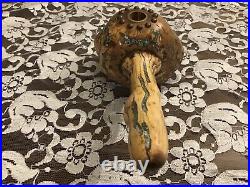 New Black Eagle Tobacco Smoking Pipe 10 x 6 Made with Turquoise, wood, brass