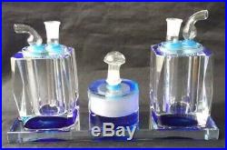 New Blue Crystal Double Bowl Square Hookah Glass Water Pipe Bong Bubbler Smoking