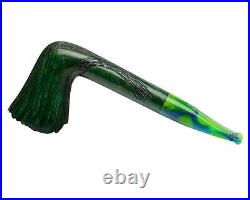 New Briar Tobacco Pipe Green Rusticated Freehand Acrylic 9 mm St. Patrick's Day