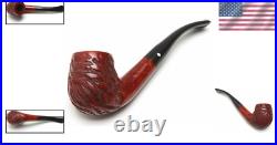 New Full Bent Briar Smoking Pipe with Protective Sock & Box Classic Style
