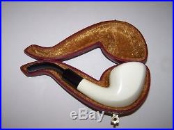 New Imp Block Meerschaum Smoking Pipe With Factory Imp Fitted Case