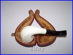 New Imp Block Meerschaum Smoking Pipe With Factory Imp Fitted Case