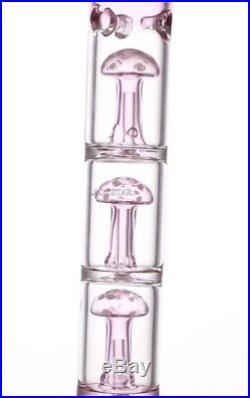 New Pink mushroom style big Glass Bong Glass Water Pipes smoking pipes Trip