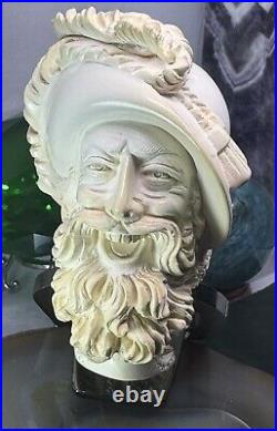 New & Unsmoked. D'ARTAGNAN Musketeer Hand-Carved Block MEERSCHAUM Pipe Turkey