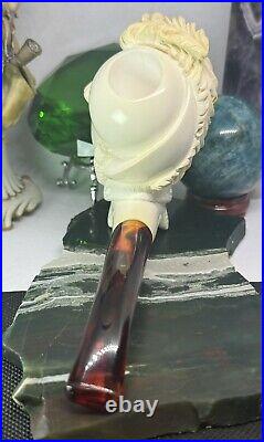 New & Unsmoked. D'ARTAGNAN Musketeer Hand-Carved Block MEERSCHAUM Pipe Turkey