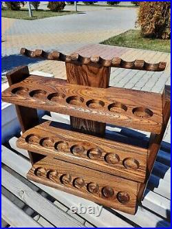 New wooden pipe stand for 21 Tobacco pipe rack Desk holder Briar Unsmoked