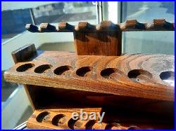 New wooden pipe stand for 21 Tobacco pipe rack Desk holder Briar Unsmoked v2