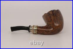 Nording Double Silver #2 Briar Smoking Pipe with pouch B1825