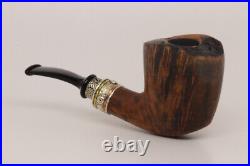 Nording Double Silver #3 Briar Smoking Pipe with pouch B1821