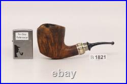 Nording Double Silver #3 Briar Smoking Pipe with pouch B1821