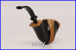 Nording Spiral Black Smooth Briar Smoking Pipe with pouch B1658