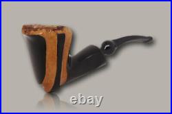 Nording Spiral Black Smooth Briar Smoking Pipe with pouch B1838