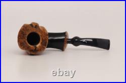 Nording Spiral Black Smooth Briar Smoking Pipe with pouch B1838