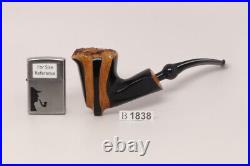 Nording Spiral Black Smooth Briar Smoking Pipe with pouch B1838