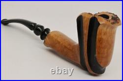 Nording Spiral Natural Smooth Finish Briar Smoking Pipe with pouch B1159
