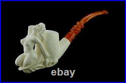 Nude Lady Smoking Pipe Block Meerschaum-NEW Handmade Custom Made Fitted Case1057