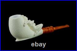 Nude Lady Smoking Pipe Block Meerschaum-NEW Handmade Custom Made Fitted Case#382