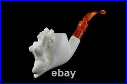 Nude Lady Smoking Pipe Block Meerschaum-NEW Handmade Custom Made Fitted Case#658