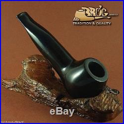 OUTSTANDING Mr. Brog original smoking pipe nr. 34 BLACK smooth BULDOG HAND MADE