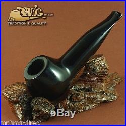 OUTSTANDING Mr. Brog original smoking pipe nr. 34 BLACK smooth BULDOG HAND MADE