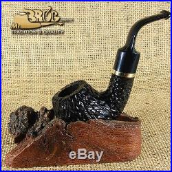 OUTSTANDING Mr. Brog original smoking pipe nr. 60 black carved GUARDIAN