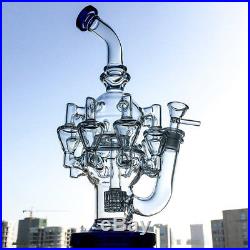 Octopus 8 Arm Glass Bong Matrix Perc Dab Rigs With 14.5mm Joint Smoking Water