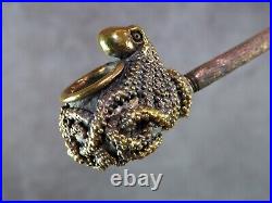 Octopus Metal Smoking Pipe, Bronze-Copper Smoking set, Spoon and Cleaning Tool