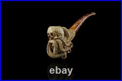 Octopus Skull Meerschaum Pipe Unique hand carved tobacco smoking with case
