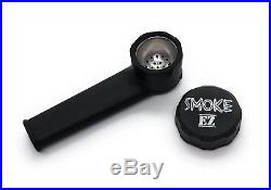 Official Smoke EZ Silicone Smoking Pipe with Cap for Smoking on the Go. Black