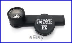 Official Smoke EZ Silicone Smoking Pipe with Cap for Smoking on the Go. Black