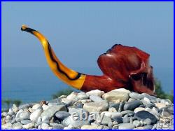 Oguz Simsek Briar Figural Smoking Pipe POLYPHEMUS SKULL pipa pfeife meerschaum