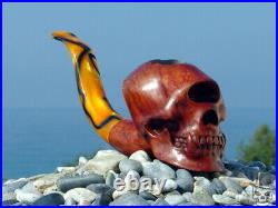 Oguz Simsek Briar Figural Smoking Pipe POLYPHEMUS SKULL pipa pfeife meerschaum