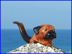Oguz Simsek Briar Figural Smoking Pipe PUG dog dogs puppy pup animal NEW
