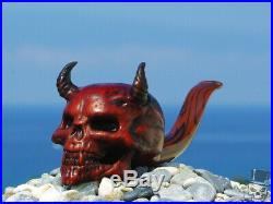 Oguz Simsek Briar Wood Figural Smoking Pipe DEMON SKULL Diablo Devil pfeife