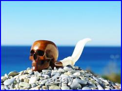 Oguz Simsek Briar Wood Figural Smoking Pipe HUMAN SKULL skeleton bone anatomy