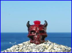 Oguz Simsek Italian Briar Wood Figural Smoking Pipe DEMON SKULL Diablo Devil