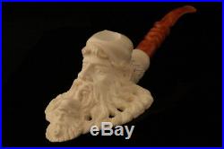 Old Man Smoking a Meerschaum Pipe of Himself by I. Baglan in case 8358