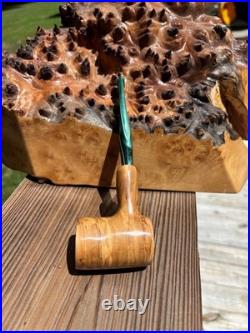Olive burl wood Poker tobacco pipe